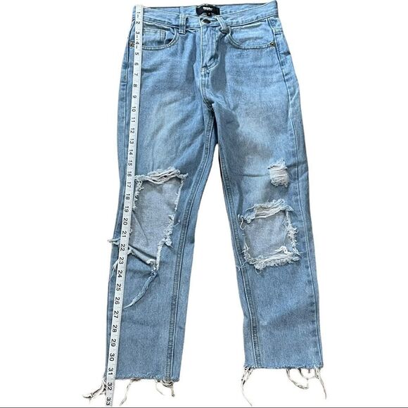 Mossimo Distressed Raw Hem Jeans SMALL - Picture 12 of 12